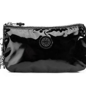 Shiny Black Kipling Wristlet
